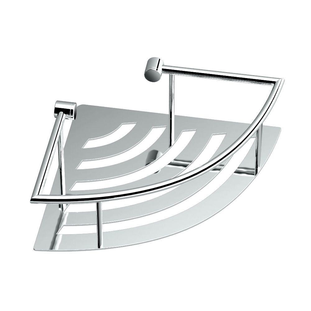 11 in. W Elegant Corner Shelf in Chrome - Super Arbor