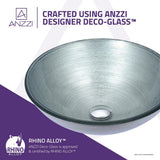 Posh Series Deco-Glass Vessel Sink in Brushed Silver - Super Arbor