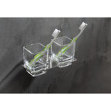 Caster 3 Series Dual Toothbrush Holder in Brushed Nickel - Super Arbor