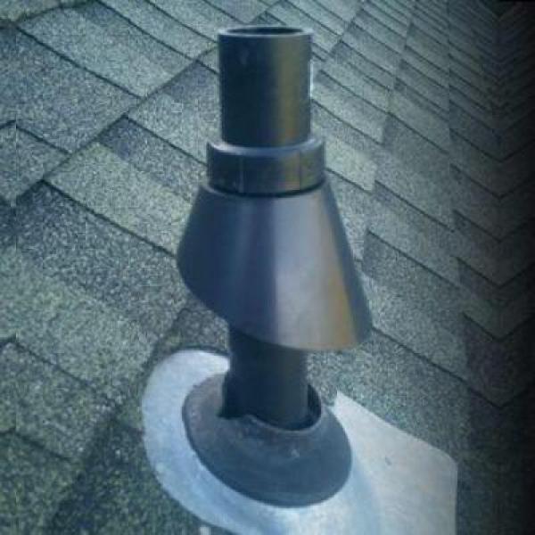 Roof Vent Pipe Collar Repair for 1-1/2 in. I.D. Vent Pipe in Black