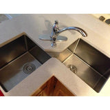 50/50 Undermount 16-Gauge Stainless Steel 44 in. Corner Butterfly Double Bowl Kitchen Sink - Super Arbor