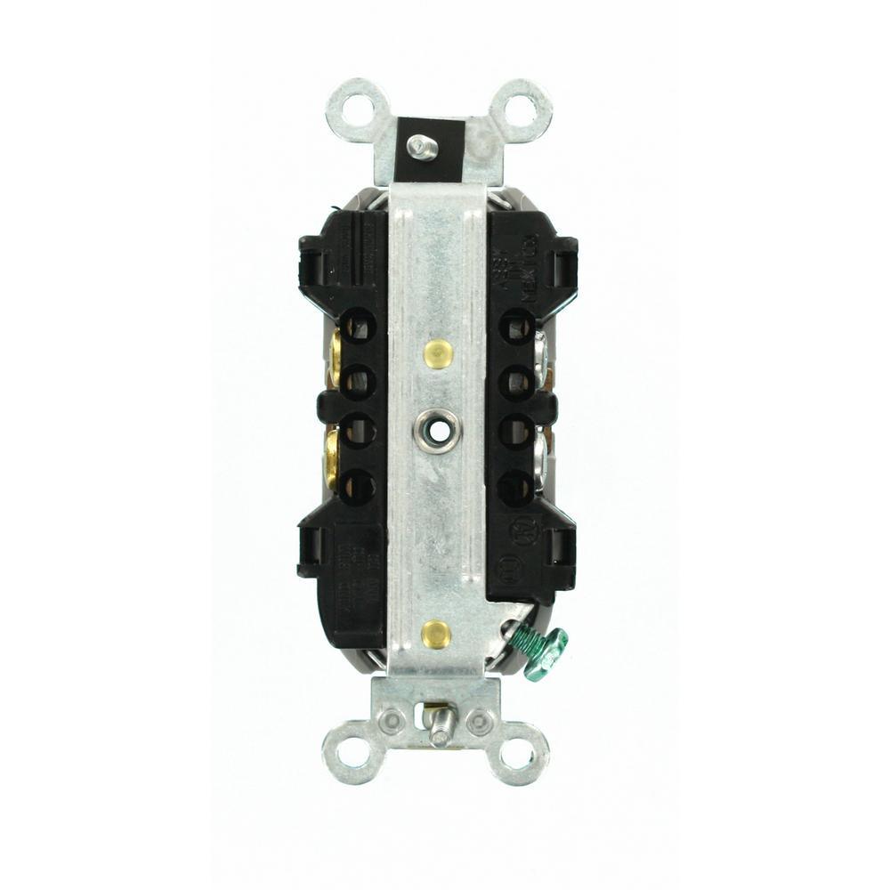 15 Amp Industrial Grade Narrow-Body Duplex Outlet, Gray - Super Arbor