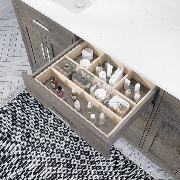 Kali 72 in. W x 22 in. D Bath Vanity in Gray ENGRD Stone Vanity Top in White with White Basin Power Bar and Organizer