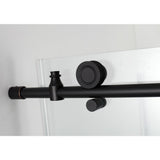 60 in. - 64 in. x 34 in. x 80 in. Frameless Corner Sliding Shower Enclosure Clear Glass in Oil Rubbed Bronze Left - Super Arbor