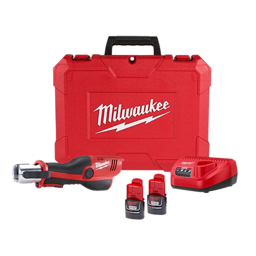 Milwaukee M12 12-Volt Lithium-Ion FORCE LOGIC Cordless Press Tool Kit, 1/2–1-1/4 in. CTS Jaws, (2) 1.5Ah Batteries, Charger & Hard Case