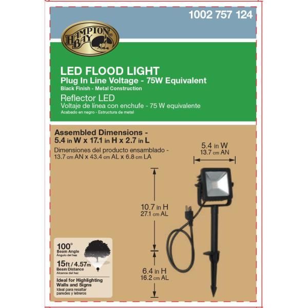 Line Voltage Black Outdoor Integrated LED Landscape Flood Light
