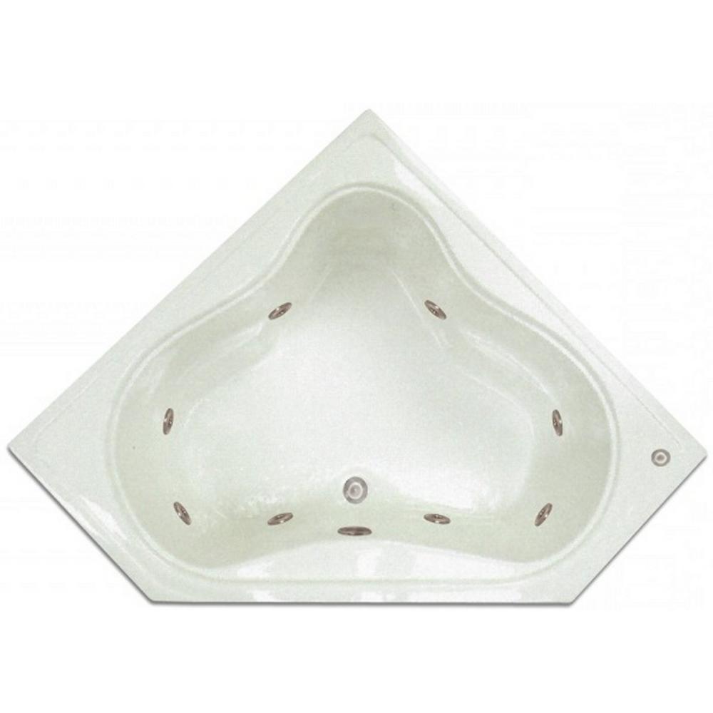 4.48 ft. Corner Drop-In Whirlpool Tub in White - Super Arbor