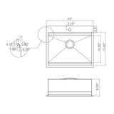 All-in-One Matte Black Finished Stainless Steel 25 in. x 22 in. Single Bowl Drop-in Kitchen Sink with Spring Neck Faucet