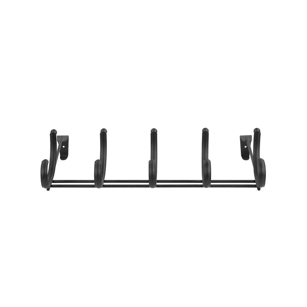 Voy 16-1/4 in. L Decorative 5-Hook Over the Door Rack in Black - Super Arbor