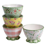 English Garden 16-Piece Seasonal Multicolored Earthenware Dinnerware Set (Service for 4)