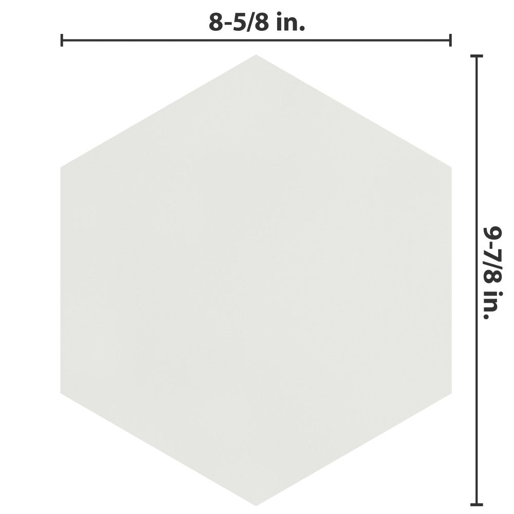 Merola Tile Textile Hex White 8-5/8 in. x 9-7/8 in. Porcelain Floor and Wall Tile (11.56 sq. ft. / case)
