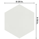 Merola Tile Textile Hex White 8-5/8 in. x 9-7/8 in. Porcelain Floor and Wall Tile (11.56 sq. ft. per case)