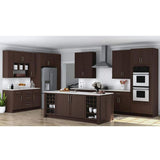 Hampton Bay Shaker 12 in. W x 12 in. D x 42 in. H Assembled Wall Kitchen Cabinet in Java