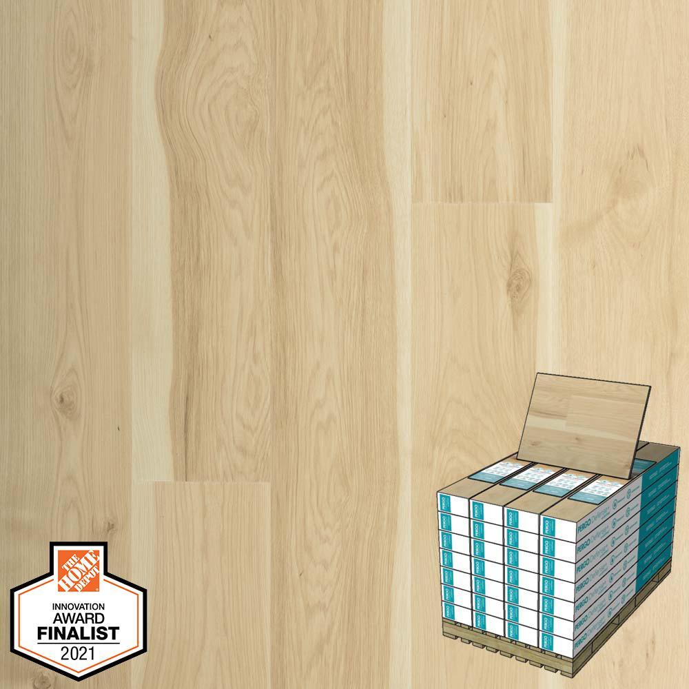 Defense+ 6.14 in. W Vintage Linen Hickory Antimicrobial Waterproof Laminate Wood Flooring (451.36 sq. ft./pallet) - Super Arbor