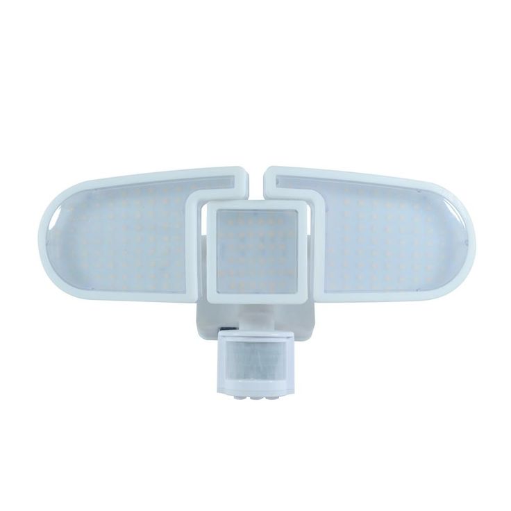 NATURE POWER 205 White Triple Head Solar Motion Activated Outdoor Integrated LED Security Flood Light