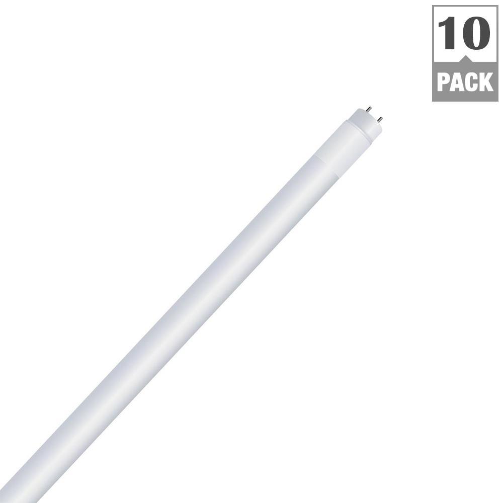 4 ft. 15-Watt T8 32W/ T12 40W Equivalent Cool White (4100K) G13 Hybrid Linear LED Tube Light Bulb (10-Pack) - Super Arbor