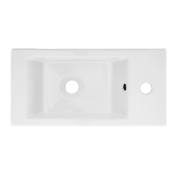 Swiss Madison Voltaire 19.5 in. x 10 in. Rectangular Ceramic Wall Hung Vessel Sink with Right Side Faucet Mount in White