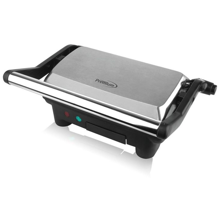 2-Slice 1000 W Black Panini Press with Removable Plates
