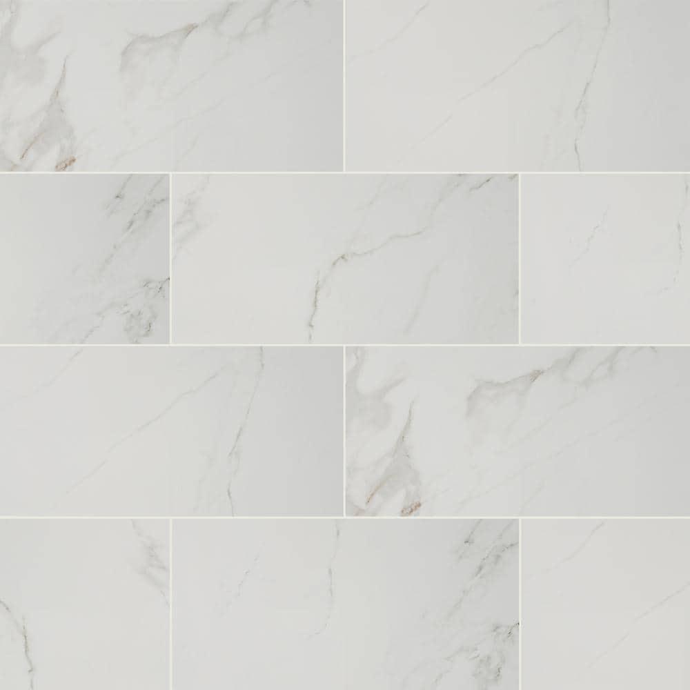 Carrara 24 in. x 24 in. Polished Porcelain Floor and Wall Tile (16 sq. ft. / case) - Super Arbor