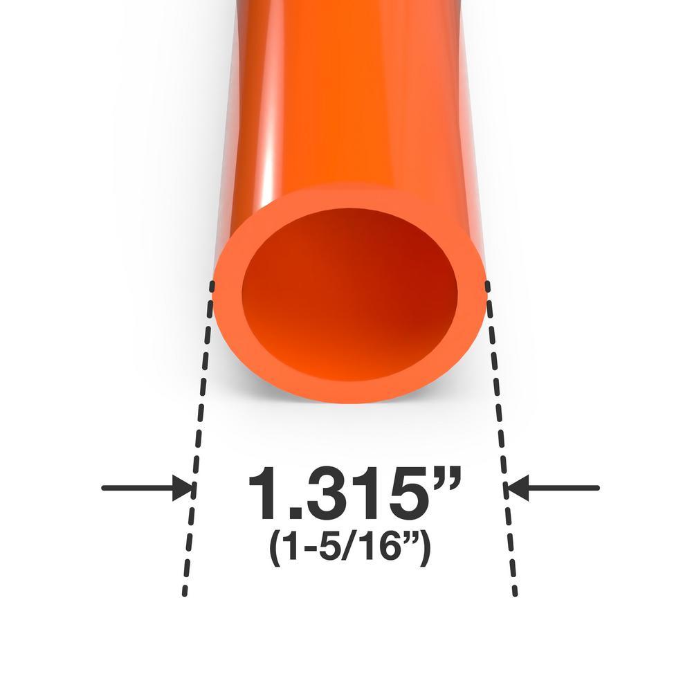 1 in. x 5 ft. Orange Furniture Grade Schedule 40 PVC Pipe (2-Pack) - Super Arbor