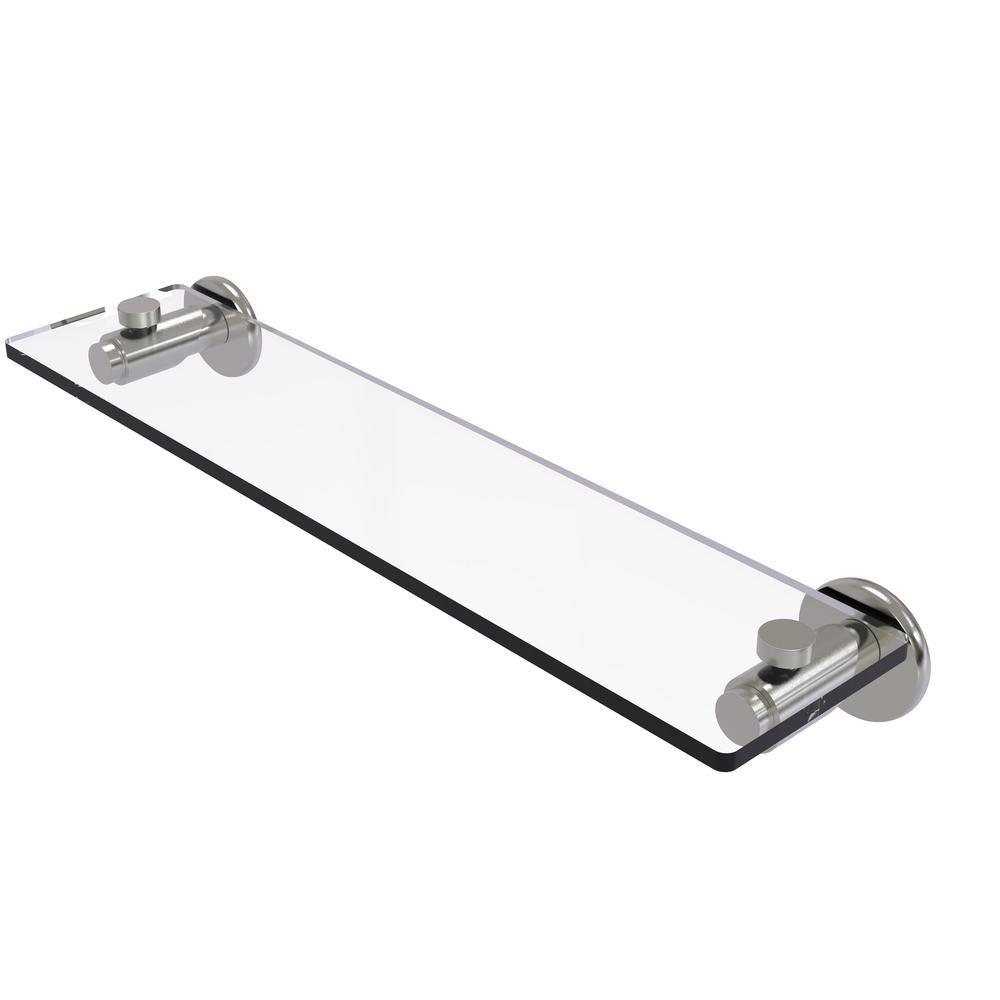 Tribecca Collection 22 in. Glass Vanity Shelf with Beveled Edges in Matte Black - Super Arbor