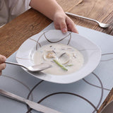 Nikita 18-Piece Casual Ivory White With Brown Lines Porcelain Dinnerware Set (Service for 6)
