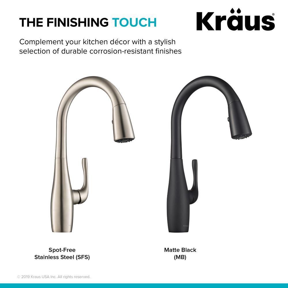 Esina Single-Handle Pull-Down Sprayer Kitchen Faucet with Dual Function Sprayhead in All-Brite Spot Free Stainless Steel - Super Arbor