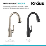Esina Single-Handle Pull-Down Sprayer Kitchen Faucet with Dual Function Sprayhead in All-Brite Spot Free Stainless Steel - Super Arbor