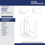Aqua Fold 36 in. D x 36 in. W x 76 3/4 in. H Frameless Shower Door with Base and Backwalls - Super Arbor