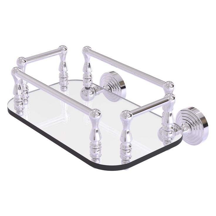 Allied Brass Waverly Place Collection Wall Mounted Glass Guest Towel Tray in Polished Chrome