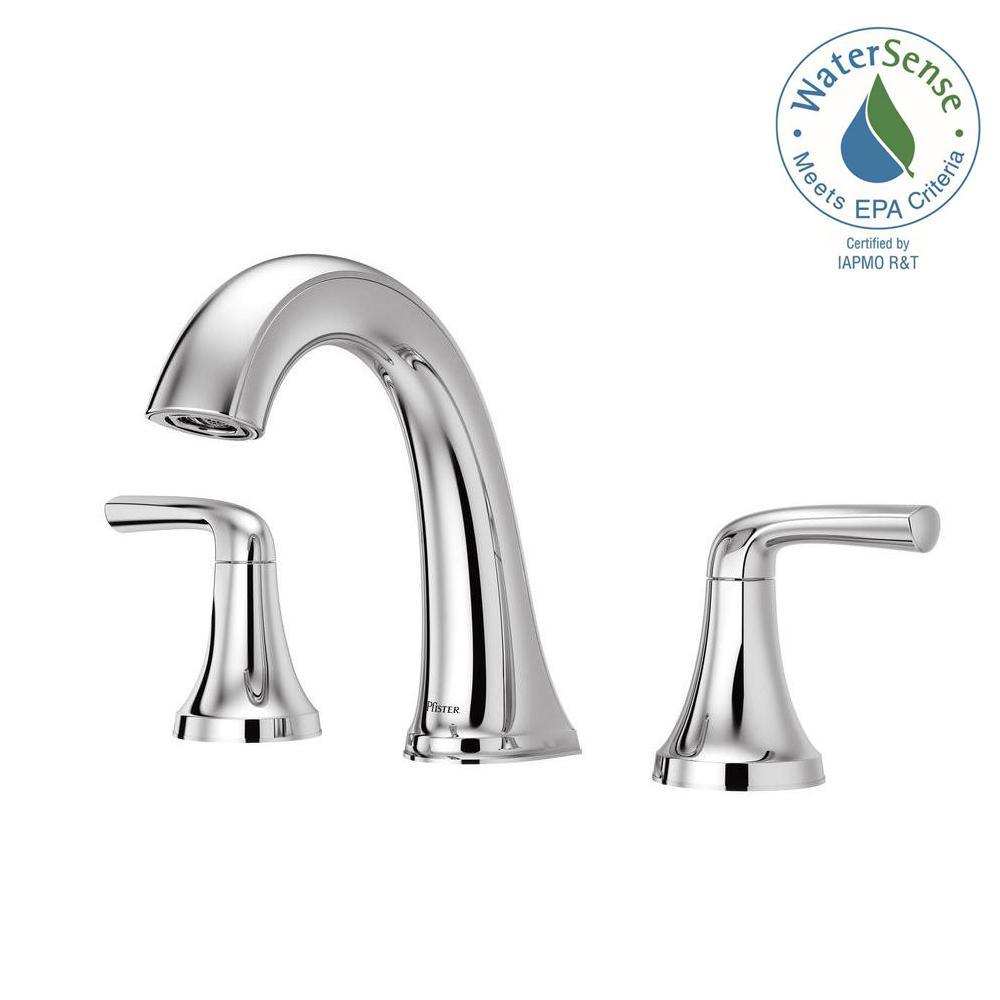 Ladera 8 in. Widespread 2-Handle Bathroom Faucet in Polished Chrome - Super Arbor