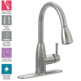Fairbury Single-Handle Pull-Down Sprayer Kitchen Faucet in Stainless Steel - Super Arbor