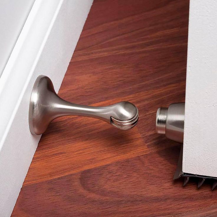 3 in. Satin Nickel Magnetic Doorstop with Catch
