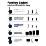 2 in. Soft Rubber Swivel Plate Casters with 80 lb. Load Rating (2 per Pack)