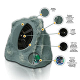 Bluetooth Outdoor Rock Speakers, Slate Grey - Super Arbor