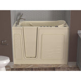 HD Series 53 in. Left Drain Quick Fill Walk-In Whirlpool and Air Bath Tub with Powered Fast Drain in Biscuit - Super Arbor