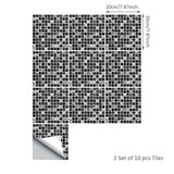 UKAP 10Pcs Mosaic Pattern Waterproof Wall Tile Stickers Peel and Stick Tile Kitchen Backsplash Wallpaper Sticker 15x15cm/20x20cm