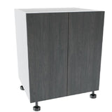Ready To Assemble 33 in. x 34-1/2 in. x 24 in. Sink Base Cabinet in Carbon Marine Wood