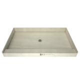 Redi Base 37 in. x 72 in. Single Threshold Shower Base with Center Drain and Polished Chrome Drain Plate - Super Arbor