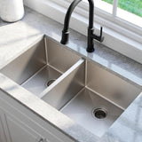 Standart PRO 33in. 16 Gauge Undermount 60/40 Double Bowl Stainless Steel Kitchen Sink - Super Arbor