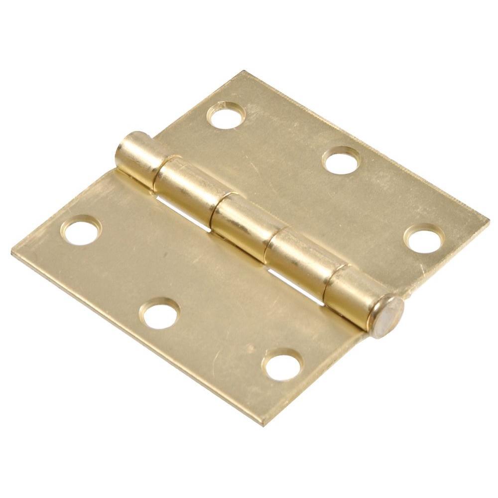 3-1/2 in. Antique Brass Residential Door Hinge with 5/8 in. Round Corner Removable Pin Full Mortise (9-Pack) - Super Arbor