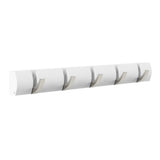 White 5-Hook Retractable Wall Mount Rack - Super Arbor