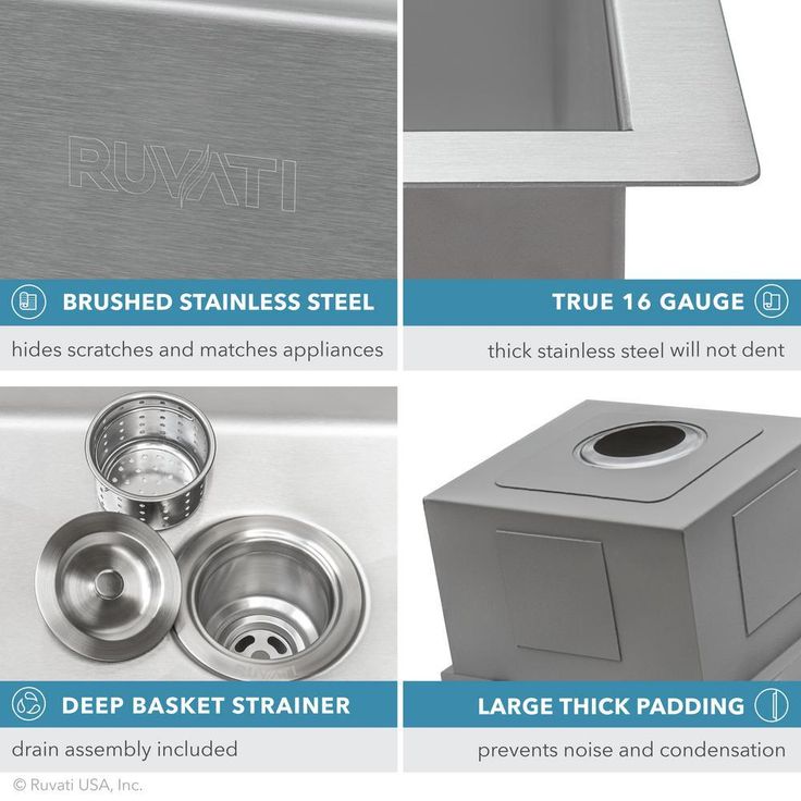 21 x 20 in. RV Workstation Drop-In Topmount Bar Prep Kitchen Sink 16-Gauge Stainless Steel