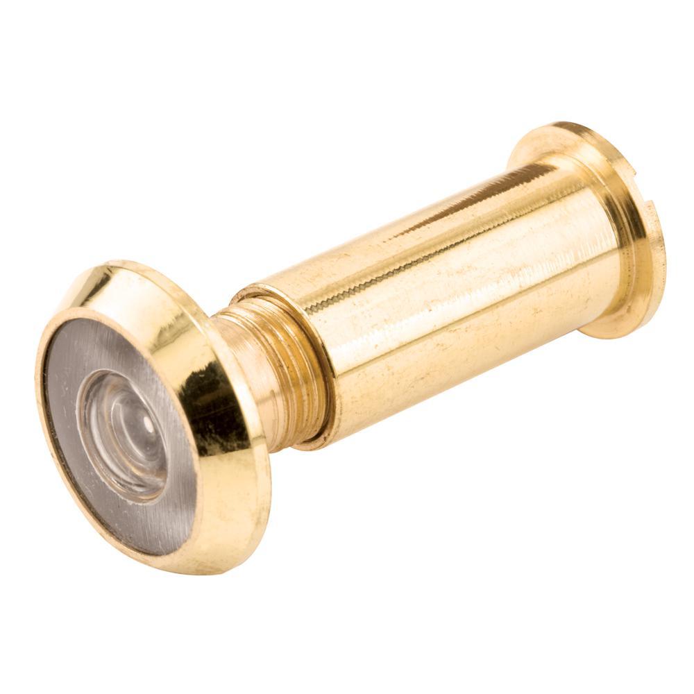 9/16 in. Bore 200-Degree Solid Brass. Bright Brass Finish, Door Viewer - Super Arbor