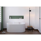 Palmer 56 in. Acrylic Flatbottom Freestanding Bathtub in White - Super Arbor