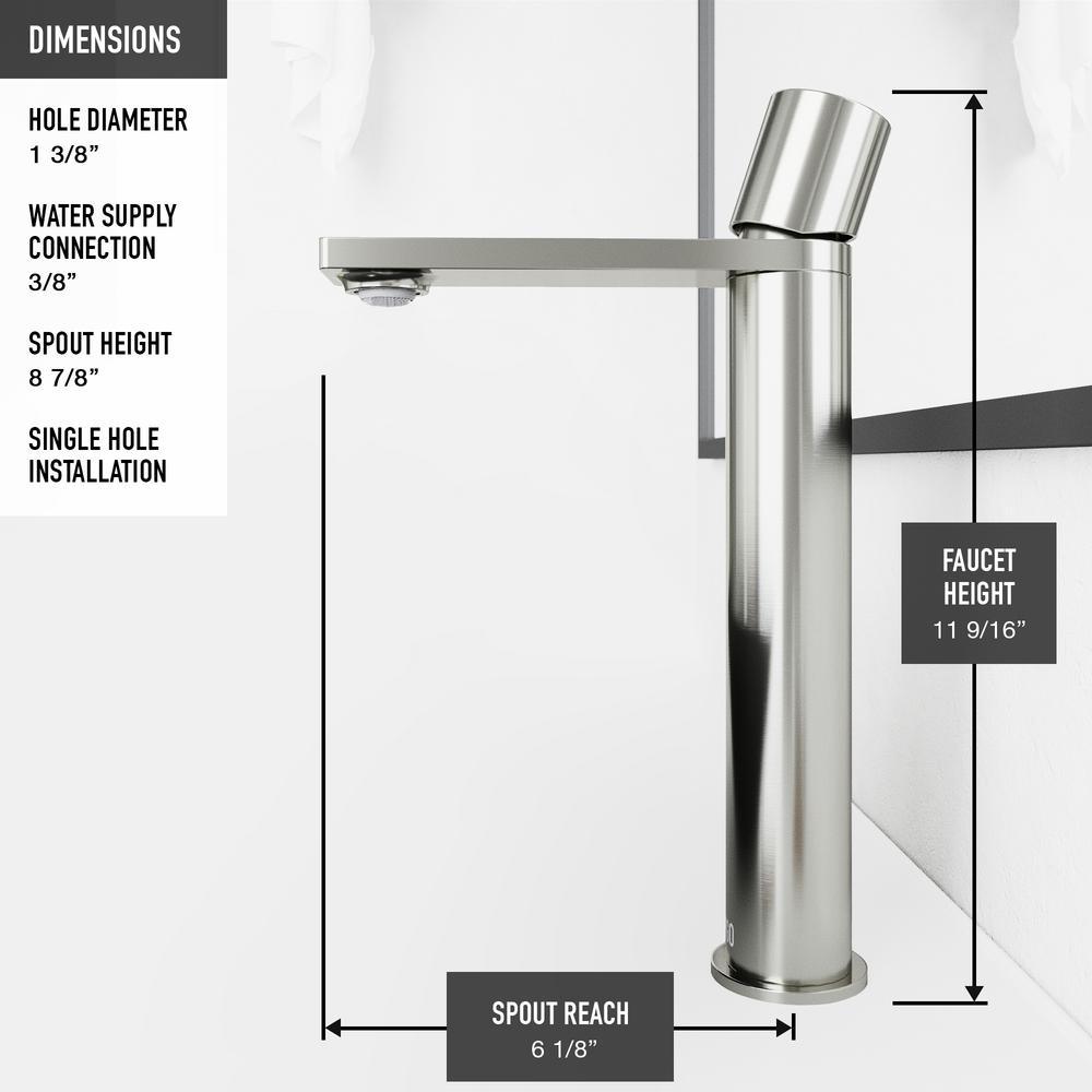 MatteShell Rectangular Vessel Bathroom Sink in Black & Gotham Faucet in Brushed Nickel - Super Arbor