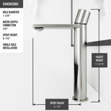 MatteShell Rectangular Vessel Bathroom Sink in Black & Gotham Faucet in Brushed Nickel - Super Arbor