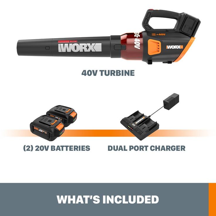 Worx POWER SHARE 40-Volt 430 CFM 90 MPH Leaf Blower with Brushless Motor