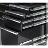 55 in. 11-Drawer Professional Roller Cabinet with Stainless Steel Work Surface in Black - Super Arbor
