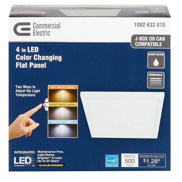 4 in. J-Box 8-Watt Dimmable White Integrated LED Square Flat Panel Ceiling FlushMount Light w/ ColorChanging CCT(4-Pack)